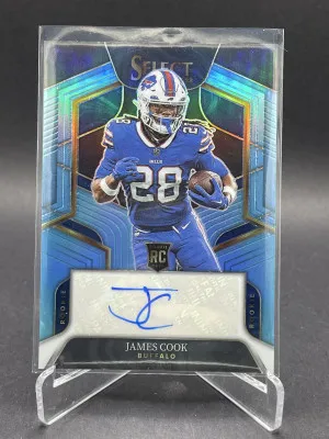 2022 Panini Select Rookie Auto #RS-JC James Cook Blue Prizm /49 front