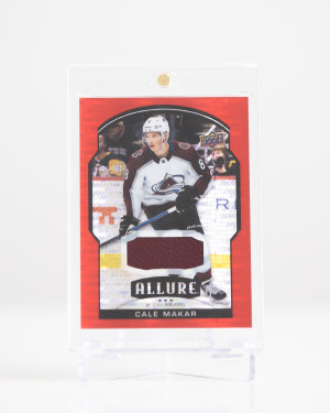 Cale Makar  Upper Deck Allure Red Rainbow Jersey front