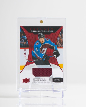 Cale Makar  Upper Deck Trilogy Rookie Premieres Red /499 front