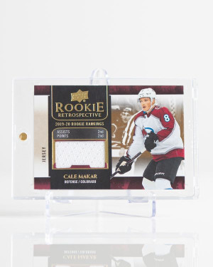 Cale Makar  Upper Deck Series 1 Rookie Retrospective Jersey front