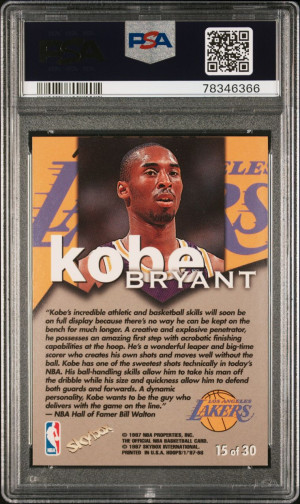 1997 Hoops Kobe Bryant Talkin' Hoops PSA 8 back