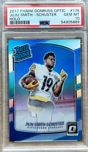 2017 Panini Donruss Rated Rookie Optic Holo JuJu Smith-Schuster PSA 10 front