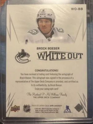 Brock Boeser White Out SPX Auto back