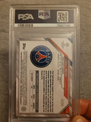 2021-22 Topps UCL Lionel Messi Gold Starball Foil /50 back