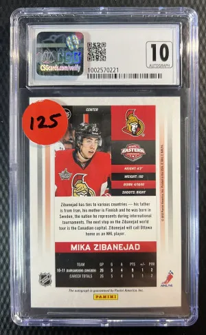 2011-12 Panini Mika Zibanejad Auto /800 back