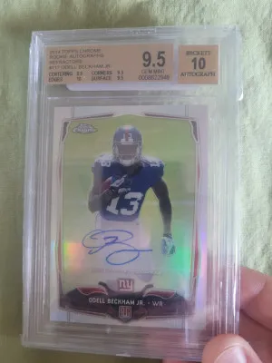 2014 Topps Chrome Rookie Autographs Odell Beckham Jr. Refractor front