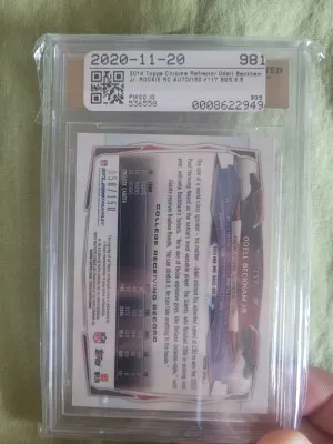 2014 Topps Chrome Rookie Autographs Odell Beckham Jr. Refractor back
