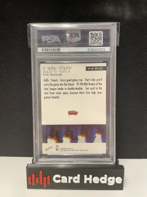 Tim Duncan 1998 Skybox Thunder Lift Off #4 PSA 8 back