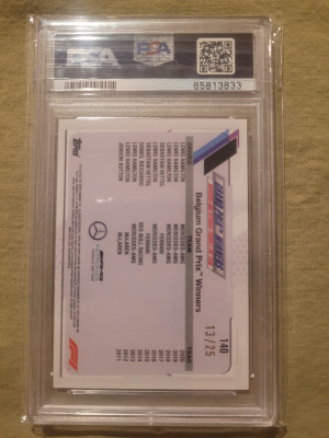 2021 Topps Chrome F1 Lewis Hamilton Sapphire Edition Orange /25 PSA 10 back