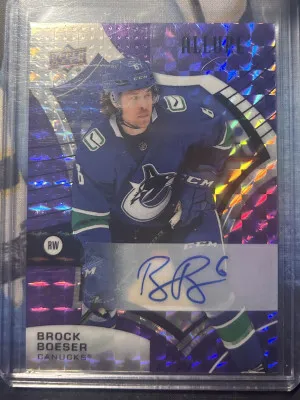 Brock Boeser Auto Purple Diamonds front