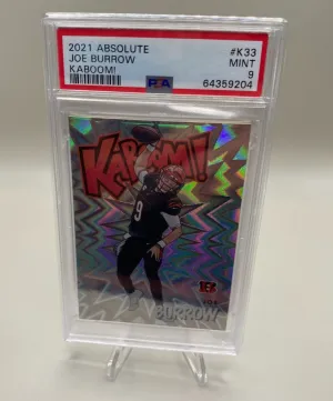 2021 Absolute Kaboom! #K33 Joe Burrow PSA 9 front