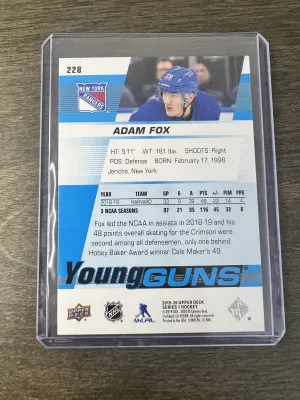 Adam Fox 2019 Young Guns back
