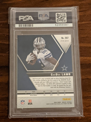 2020 Mosaic Green Prizm Ceedee Lamb Rookie PSA 10 back
