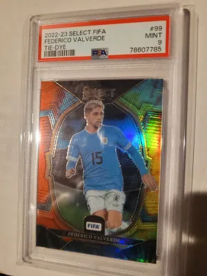 2022-23 Select FIFA Federico Valverde Tie-Dye PSA 9 15/49 front