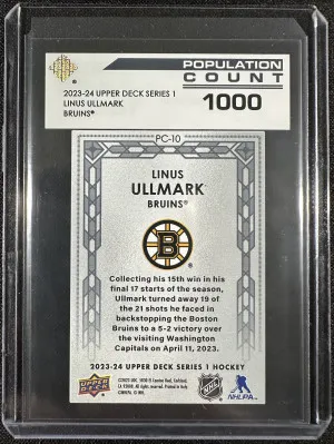 2023-24 Upper Deck Series One LINUS ULLMARK Population Count 1000 back