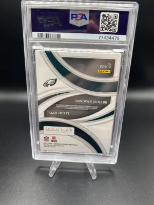 2022 Panini Immaculate Jalen Hurts and Donovan McNabb Past and Present PSA 9 25/99 back