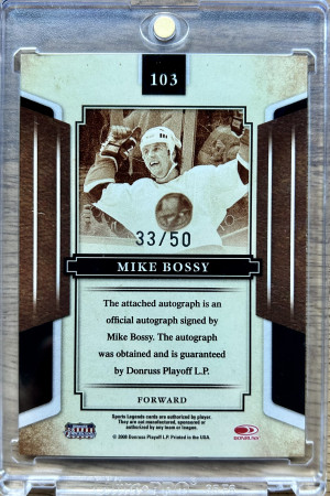 2008 Donruss Playoff MIKE BOSSY AUTO #/50 back