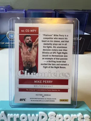 2022 Panini Chronicles Mike Perry Auto Red back