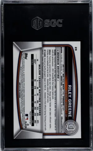 2023 Bowman Chrome Riley Greene Rookie Variation SP back