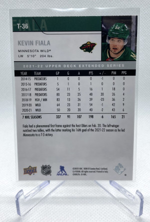 2021-22 Upper Deck Kevin Fiala 06-07 Retro #T-36 back