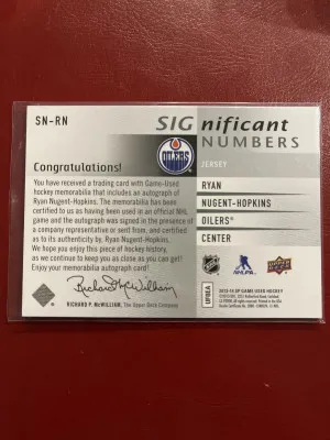 Ryan Nugent-Hopkins Significant Numbers /93 back