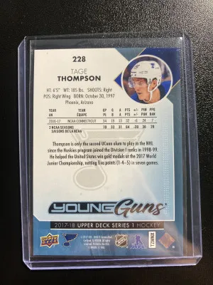 Tage Thompson 17-18 UD S1 Young Guns back