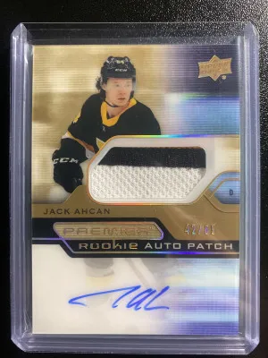 Jack Ahcan 21-22 Premier Rookie Auto Patch 42/65 front
