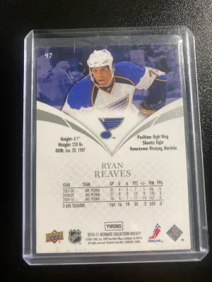 Ryan Reaves 10-11 Ultimate Rookies 287/399 back