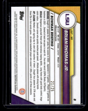 2023 Bowman Chrome U- Brian Thomas Jr back