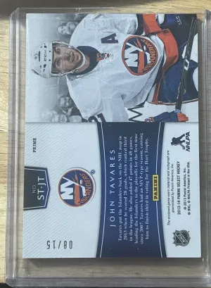 2013 Panini Select John Tavares Auto Patch /15 back
