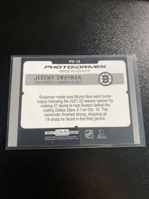 Jeremy Swayman 21-22 OPCP Photo Driven back