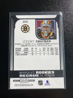 Jeremy Swayman 21-22 OPCP Marquee Rookie back