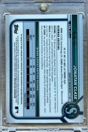 2022 Bowman Chrome 1st Jonatan Clase True Green Refractor Auto /99 back