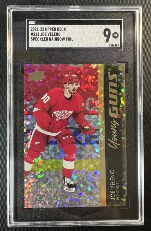 2021-22 Upper Deck Speckled Rainbow Young Guns Joe Veleno RC front