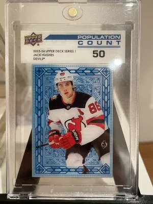 2023-24 Upper Deck Series 1 JACK HUGHES Population Count 50 front