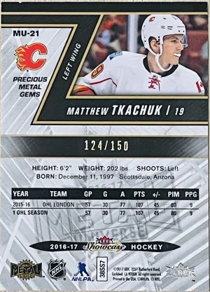 2015-16 Matthew Tkachuk Red PMG /149 back