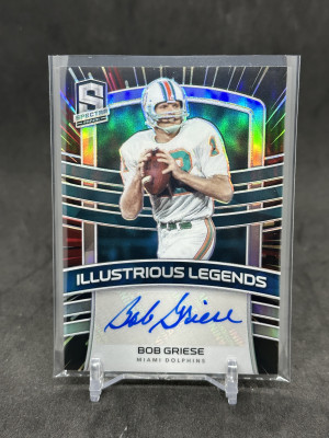 Bob Griese 2021 Panini Spectra Illustrious Legends Hyper Prizm /25 Auto HOF Dolphins front