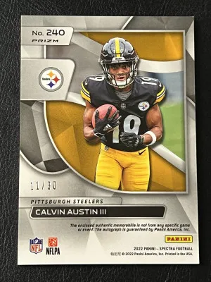 2022 Spectra Calvin Austin III 3 Color Patch RPA 11/30 back