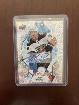 2022 UD Ice White Snowflake Auto Short Print Jamie Drysdale front