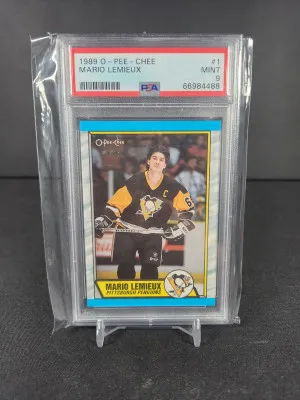 1989 O-Pee-Chee Mario Lemiuex PSA 9 front