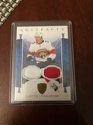 22-23 UD Artifacts Carter Verhaeghe Dual Relic 195/249 front