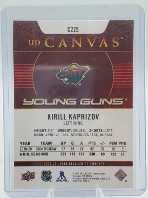 Kirill Kaprizov 2020-21 Upper Deck Young Guns Canvas Rookie back