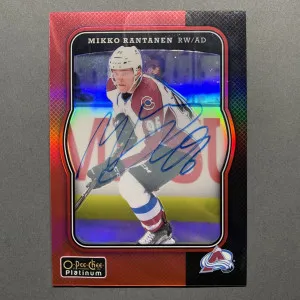 2017-18 OPC PLATINUM MIKKO RANTANEN RED RAINBOW AUTO front