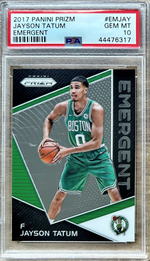 2017 Prizm Emergent Jayson Tatum Celtics RC Rookie PSA 10 front