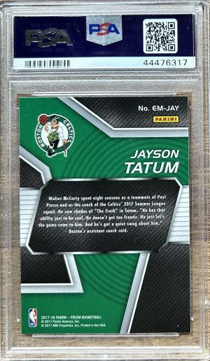 2017 Prizm Emergent Jayson Tatum Celtics RC Rookie PSA 10 back