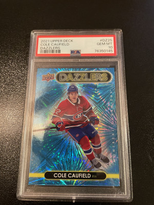 Cole caufield blue dazzler psa 10 front