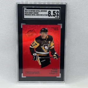 2022-23 Skybox Metal Universe #105 SIDNEY CROSBY Precious Metal Gems RED 67/100 front