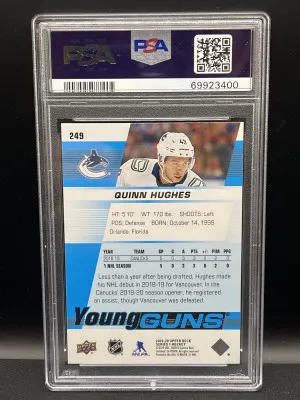 2019 Upper Deck Quinn Hughes Young Guns PSA 10 back