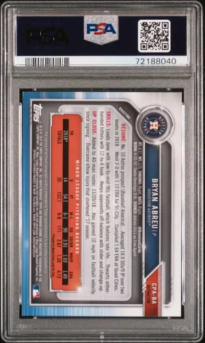 2019 Bowman Chrome Bryan Abreu Refractor /499 PSA 9 back