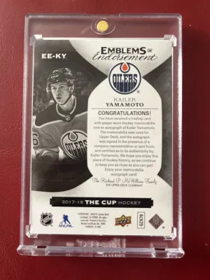 Kailer Yamamoto The Cup Emblem of Endorsement Rookie /15 back